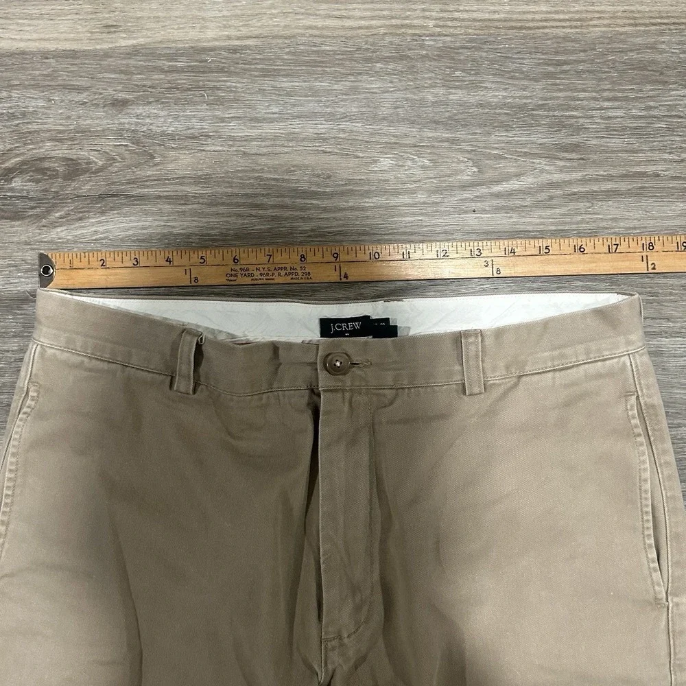 J. Crew Khaki Chino Pants Mens‎ Size 35x32 Flat Front Casual Office Brown